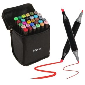Wynhard Alcohol Markers Set Drawing Colour Markers Dual Tip Brush Pens & Chisel Alcohol Based Art Markers Alcoholic Twin Sketch Markers for Kids Adults Coloring & Illustration Twin Set 30 Pcs