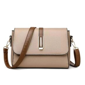 ITALISH Faux Leather Crossbody Bag with Brown Strap Gold-Tone Hardware